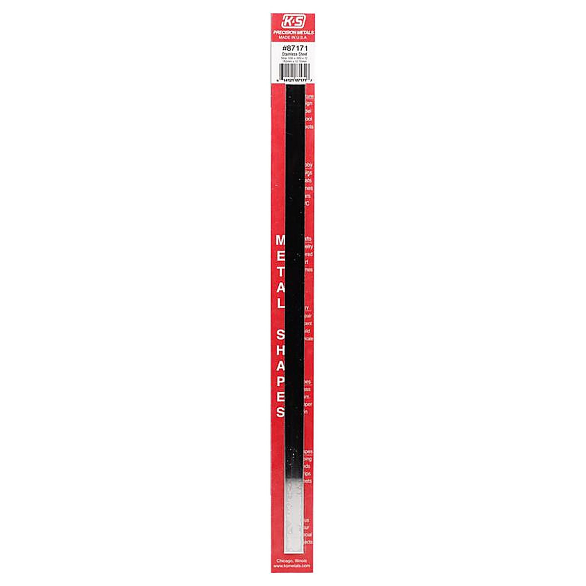 K&S - 87171 - 12 In. L X 0.5 In. W Mirror Stainless Steel Strip