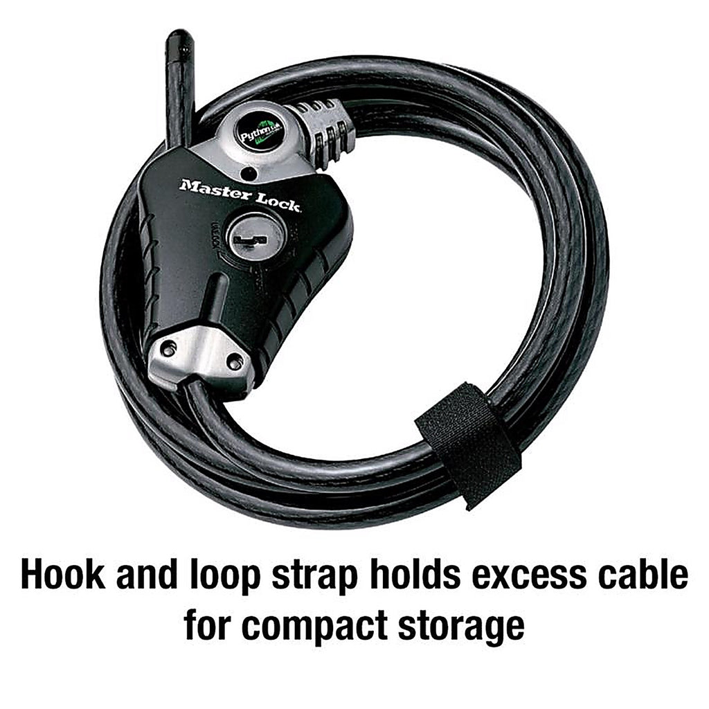 Master Lock - 8428KADPFCCSEN - Python 3/8 In. D X 72 In. L Vinyl Coated Steel Adjustable Locking Cable