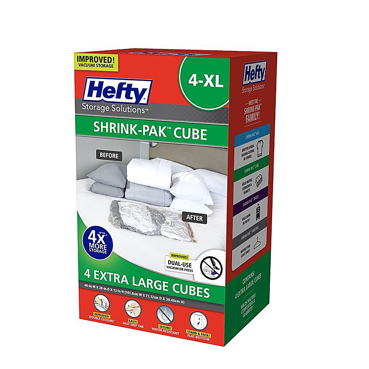 Hefty - HFT-7053463-2 - Shrink-Pak Clear Vacuum Cube Storage Bags