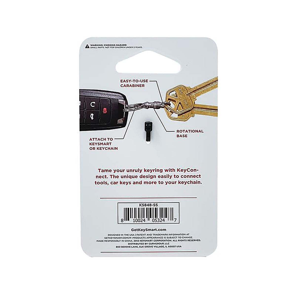 Keysmart - KS848-SS - Keyconnect Stainless Steel Silver Swivel Key Ring
