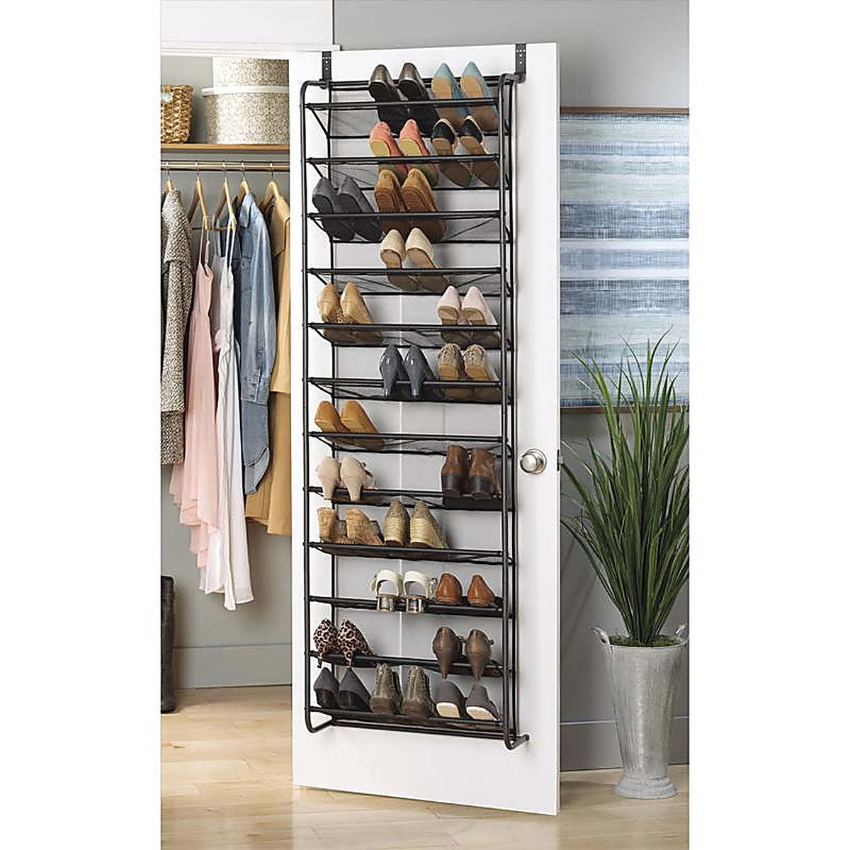 Whitmor - 6037-7037-GM - 69 In. H X 21.63 In. W X 7.5 In. L Metal Hanging Shoe Organizer