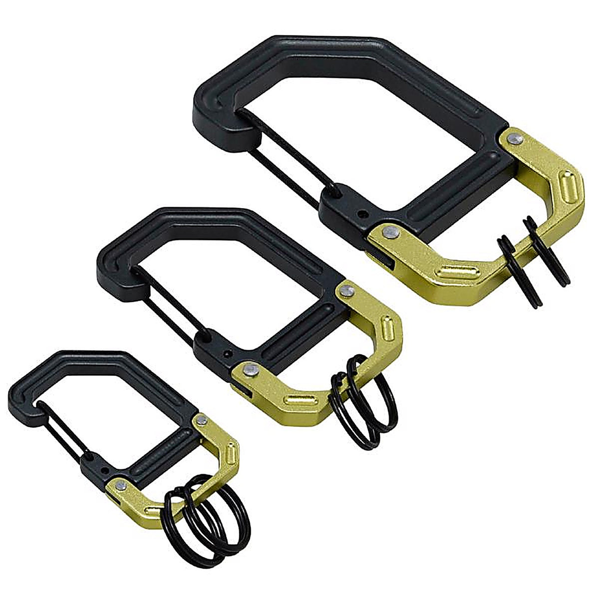 Hillman - 9984918 - Apex Aluminum Black/Green Clip/Hook Carabiner Key Chain