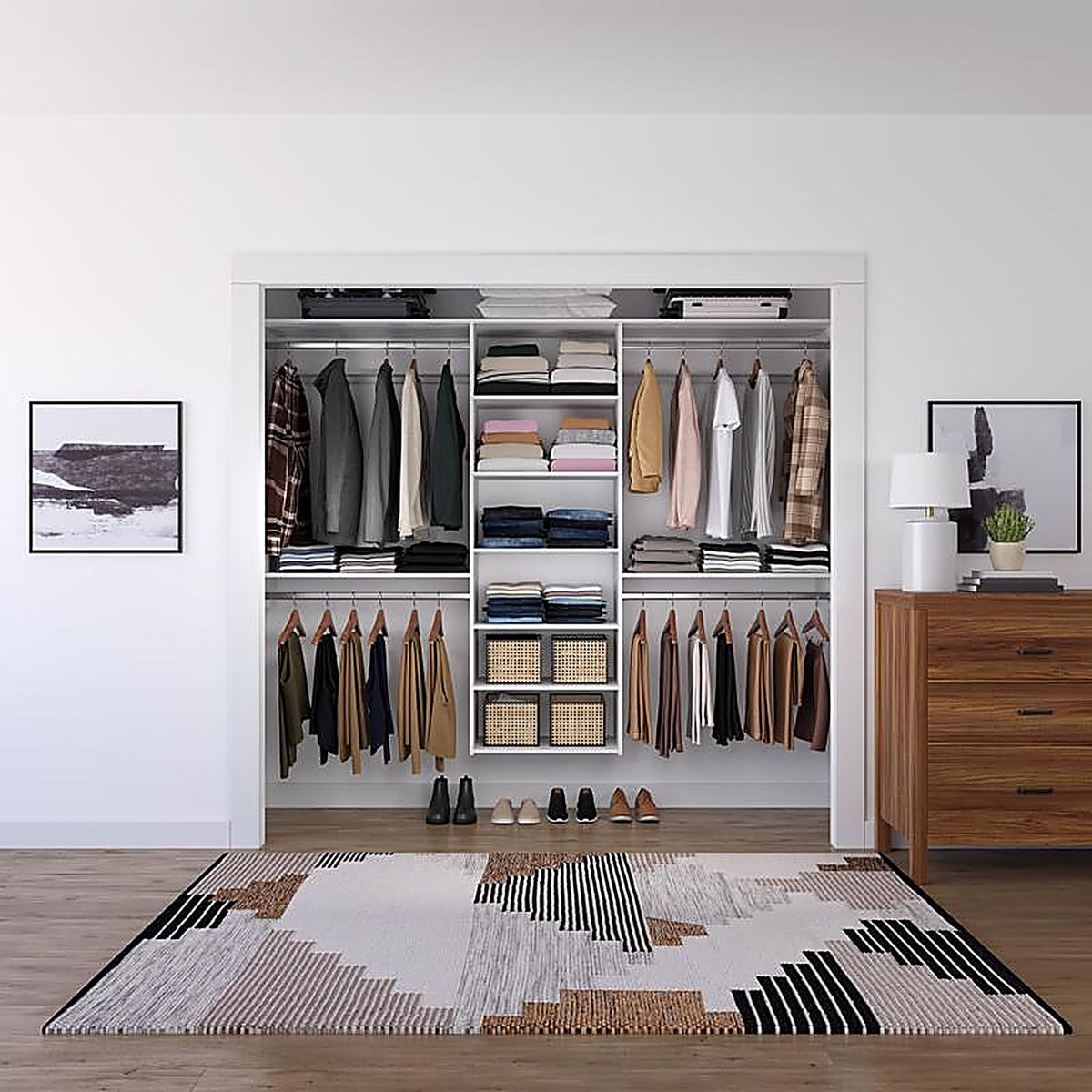 Easy Track - 680173-WH - Create Collection 5/8 In. H X 34.87 - 23.87 In. W X 14 In. L Wood Laminate Shelf Divider