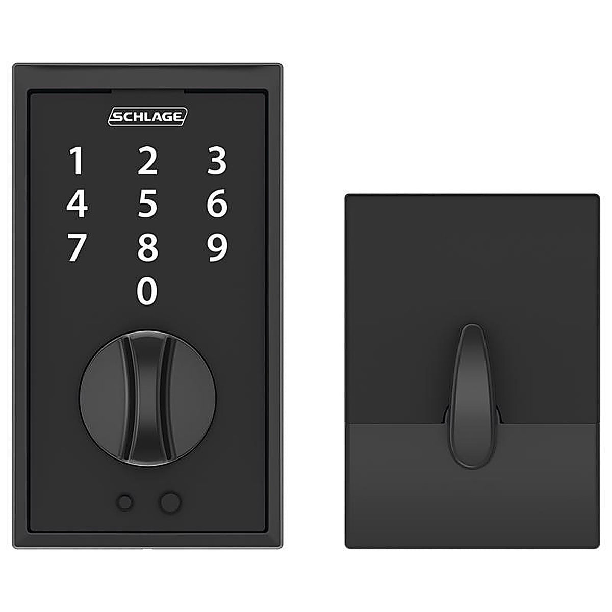 Schlage - BE375VCEN622 - Matte Black Metal Touchscreen Deadbolt
