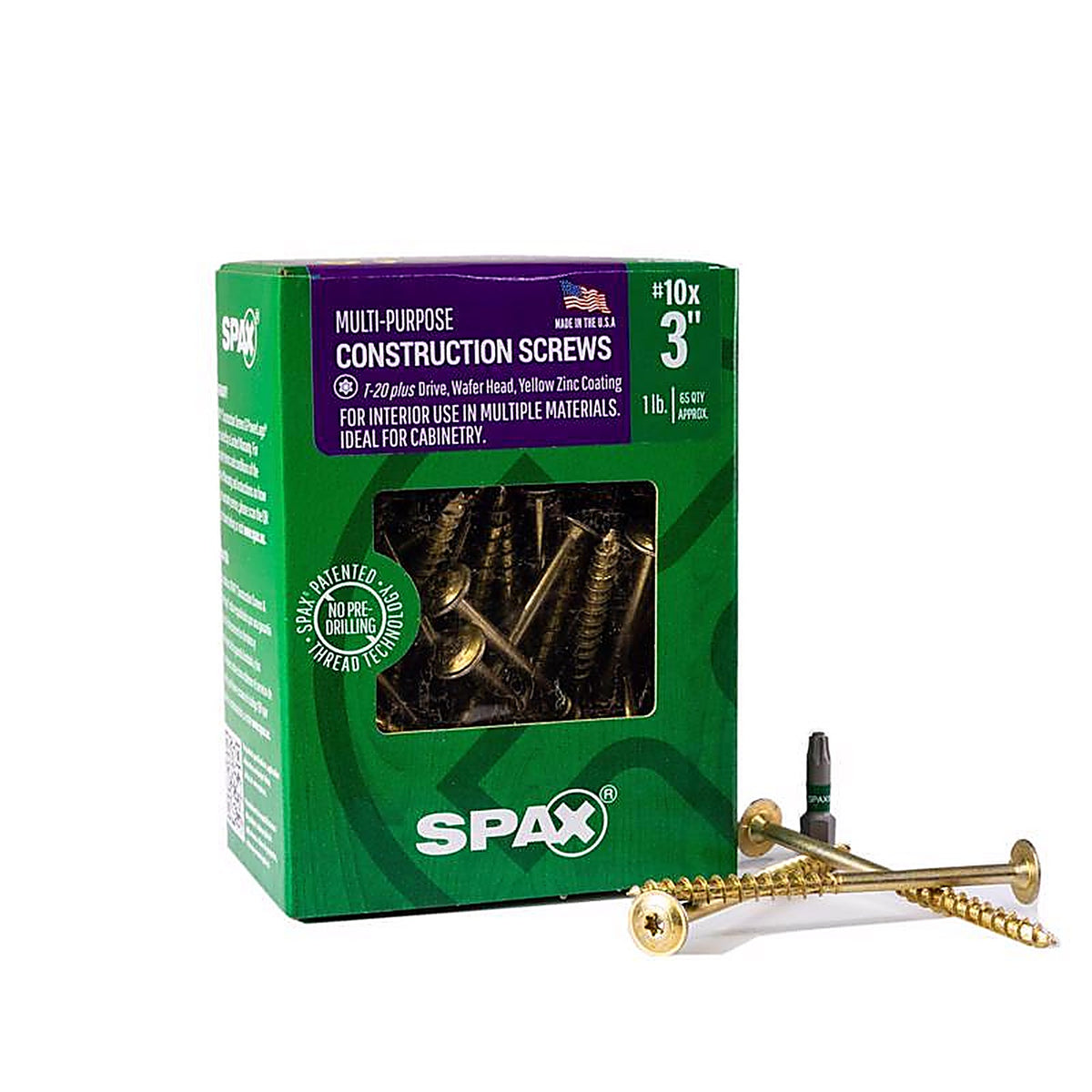 Spax - 4281020500754 - Multi-Material No. 10 In. X 3 In. L T-20+ Wafer Head Serrated Construction Screws