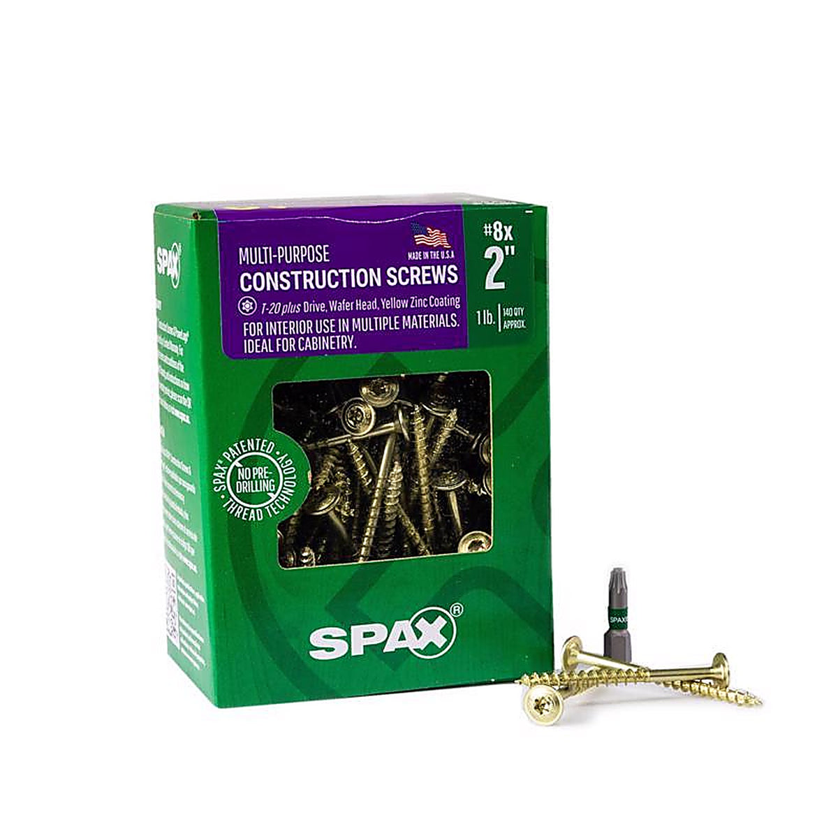 Spax - 4281020400504 - Multi-Material No. 8 In. X 2 In. L T-20+ Wafer Head Serrated Construction Screws