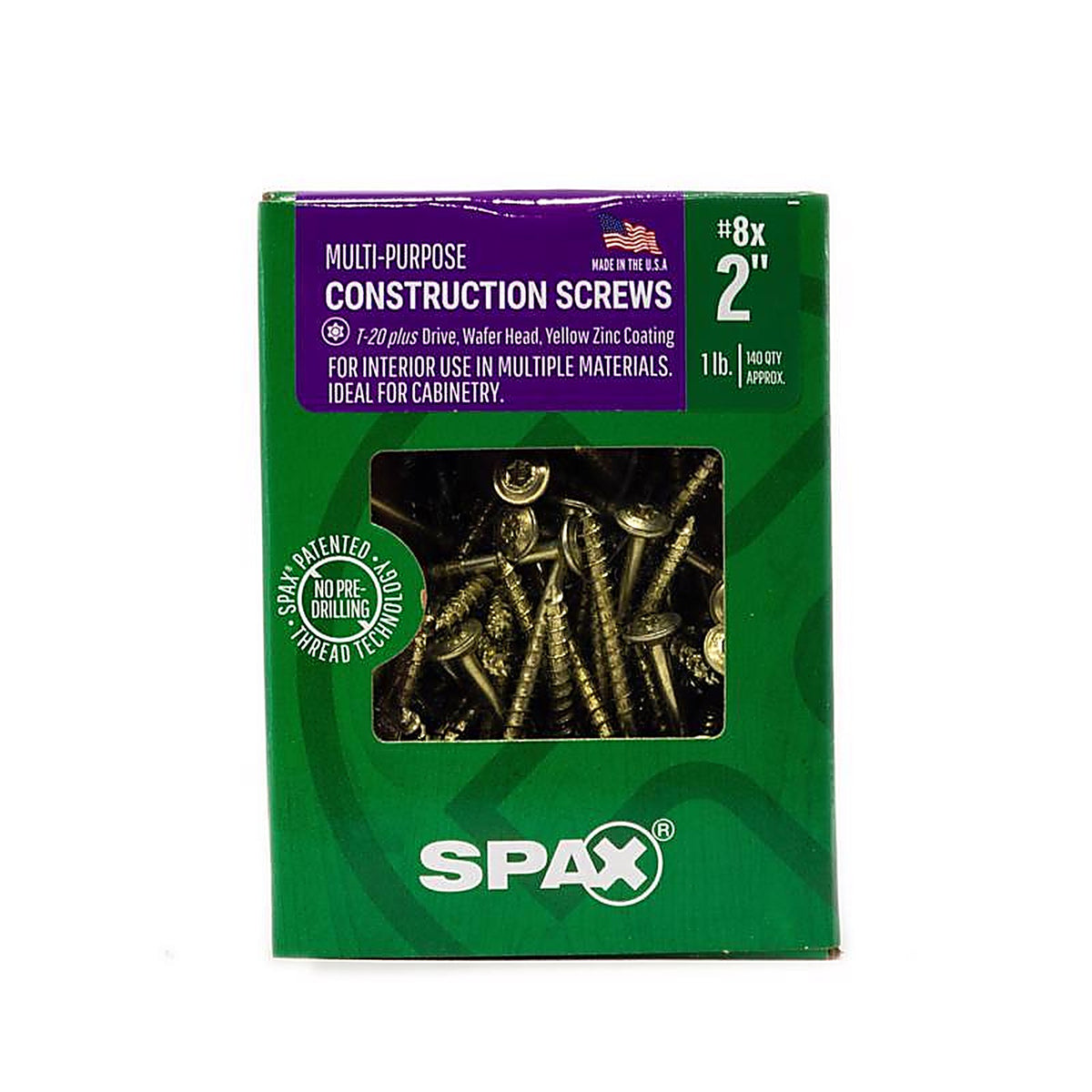 Spax - 4281020400504 - Multi-Material No. 8 In. X 2 In. L T-20+ Wafer Head Serrated Construction Screws