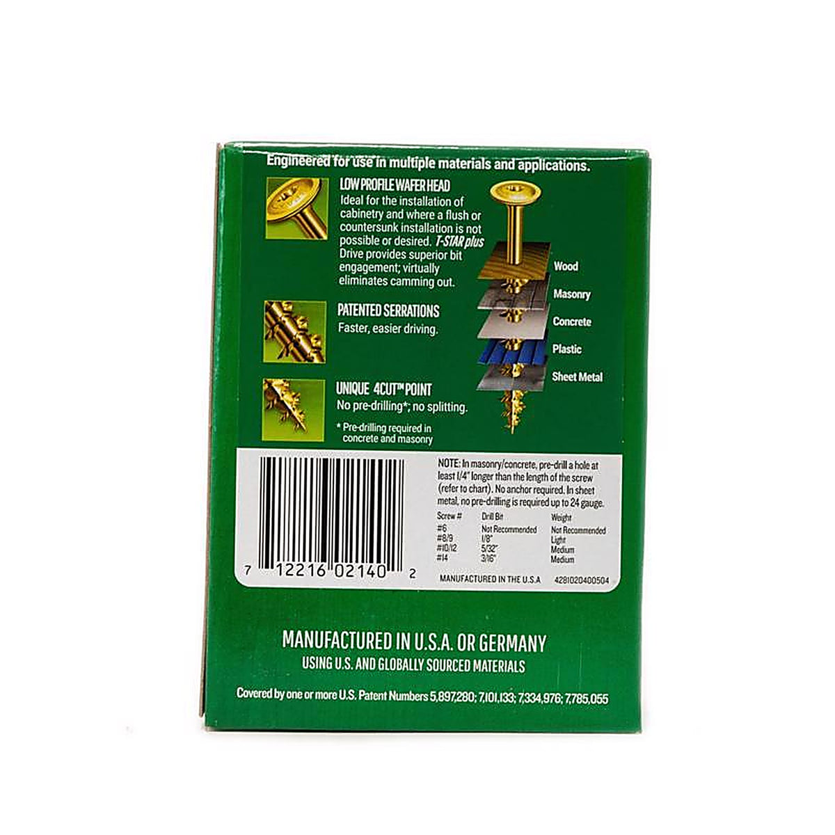 Spax - 4281020400504 - Multi-Material No. 8 In. X 2 In. L T-20+ Wafer Head Serrated Construction Screws