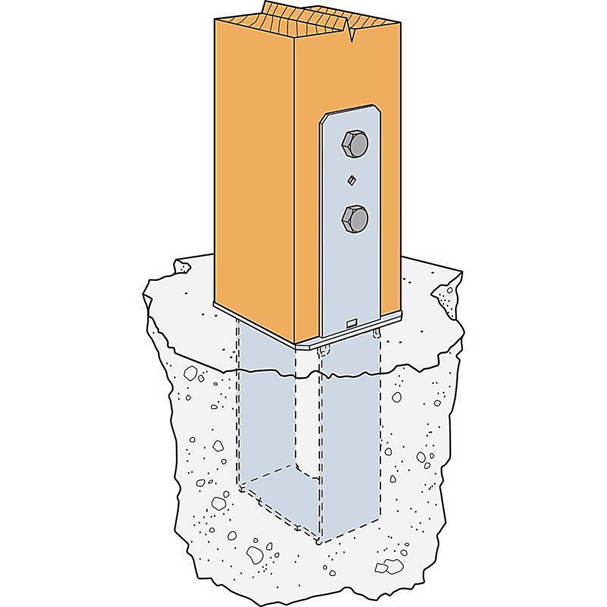 Simpson Strong-Tie - CB66 - 6 In. H X 6 In. W 7 Ga. Galvanized Steel Column Base