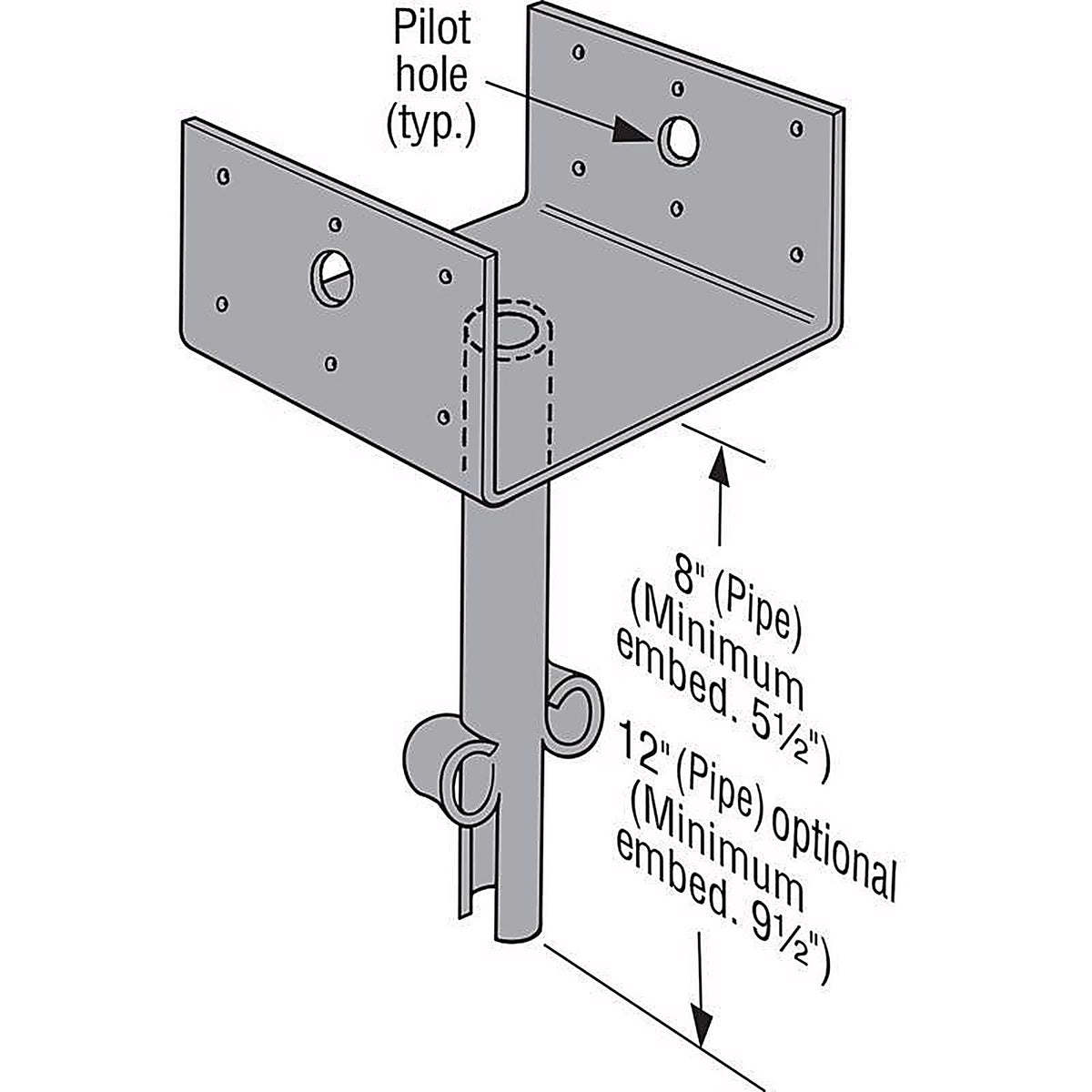 Simpson Strong-Tie - EPB66 - 3 In. H X 6 In. W 12 Ga. Galvanized Steel Elevated Post Base