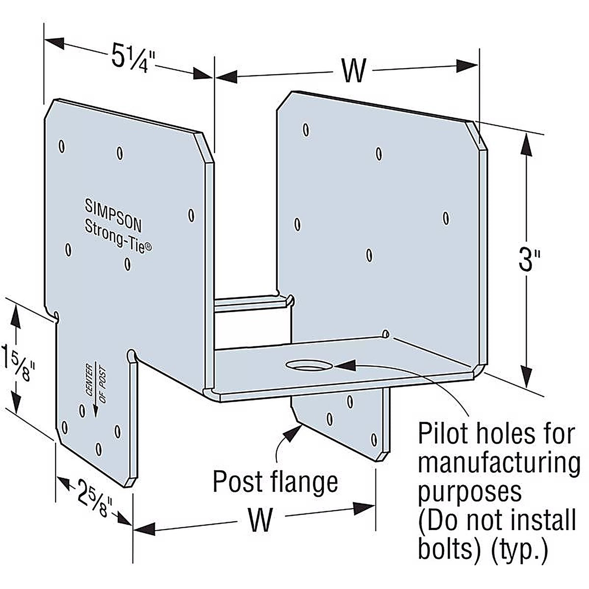 Simpson Strong-Tie - EPC4Z - Zmax 4.7 In. H X 3.53 In. W 16 Ga. Galvanized Steel End Post Cap