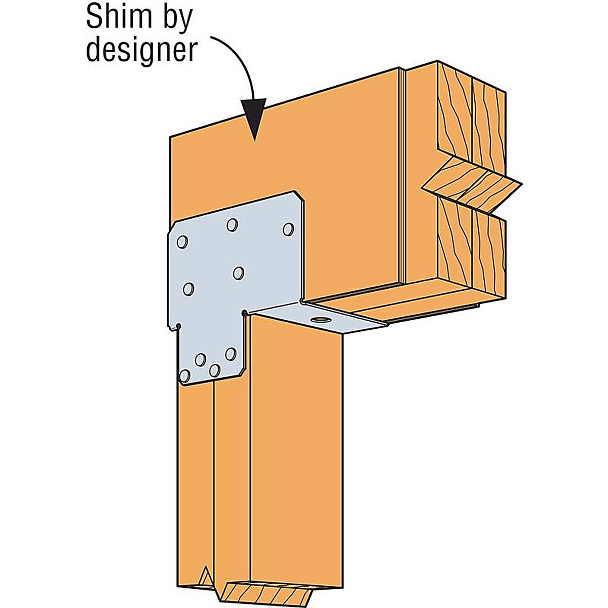 Simpson Strong-Tie - EPC4Z - Zmax 4.7 In. H X 3.53 In. W 16 Ga. Galvanized Steel End Post Cap