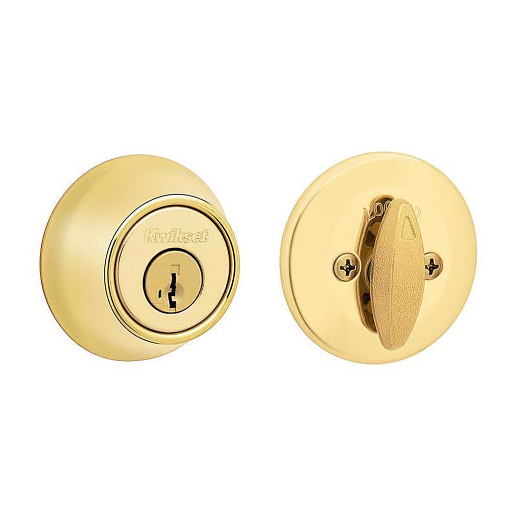 Kwikset - 96600-747 - Smartkey Security Polished Brass Metal Single Cylinder Deadbolt