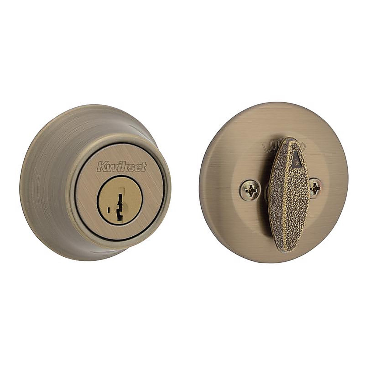 Kwikset - 96600-749 - Smartkey Security Antique Brass Metal Single Cylinder Deadbolt