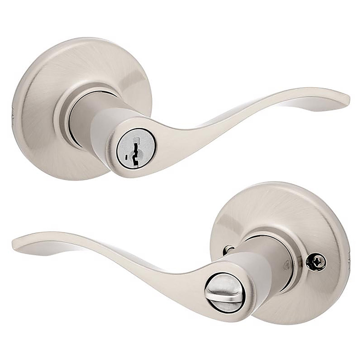 Kwikset - 94050-673 - Smartkey Security Balboa Wave Satin Nickel Entry Lever Kw1 2-3/4 In.