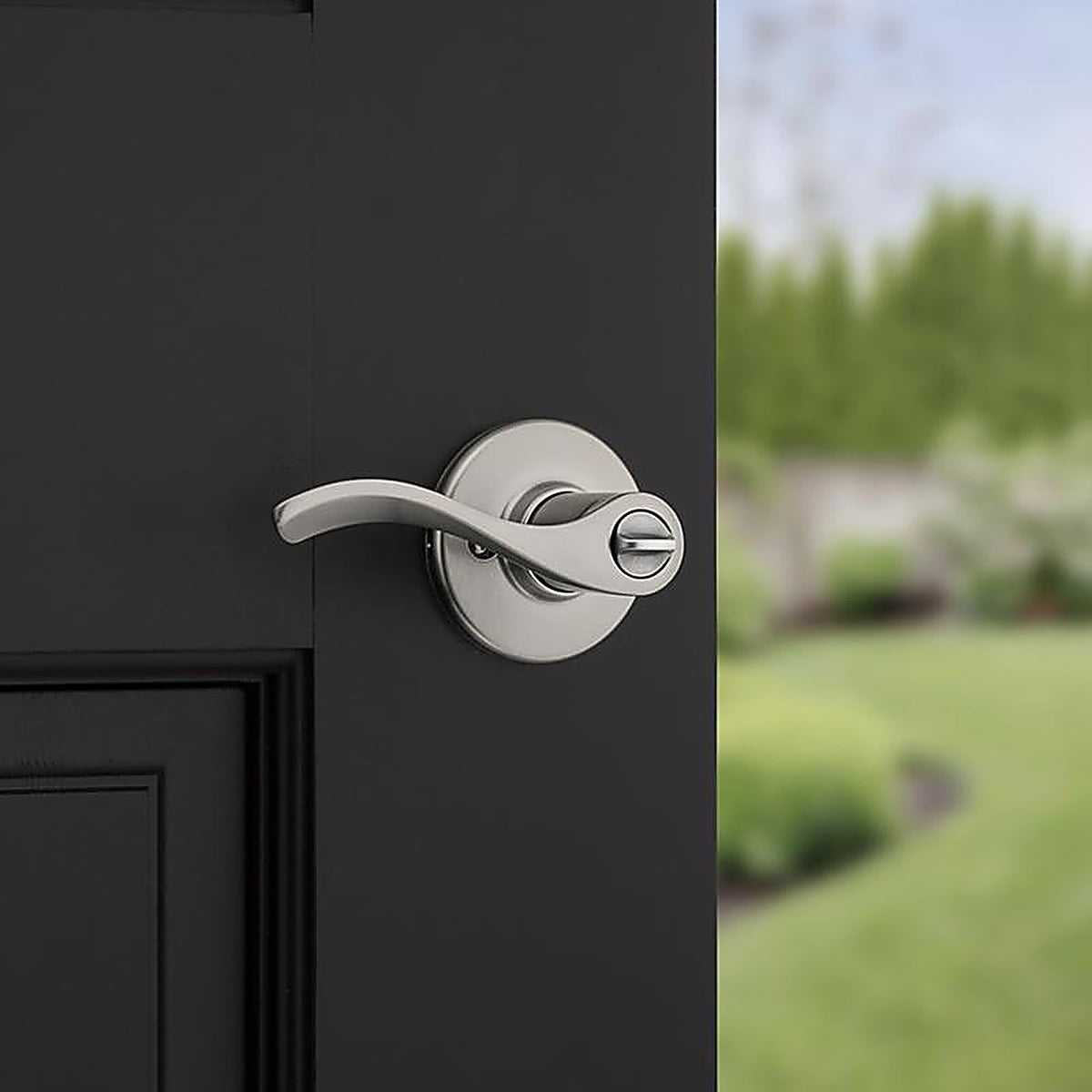 Kwikset - 94050-673 - Smartkey Security Balboa Wave Satin Nickel Entry Lever Kw1 2-3/4 In.