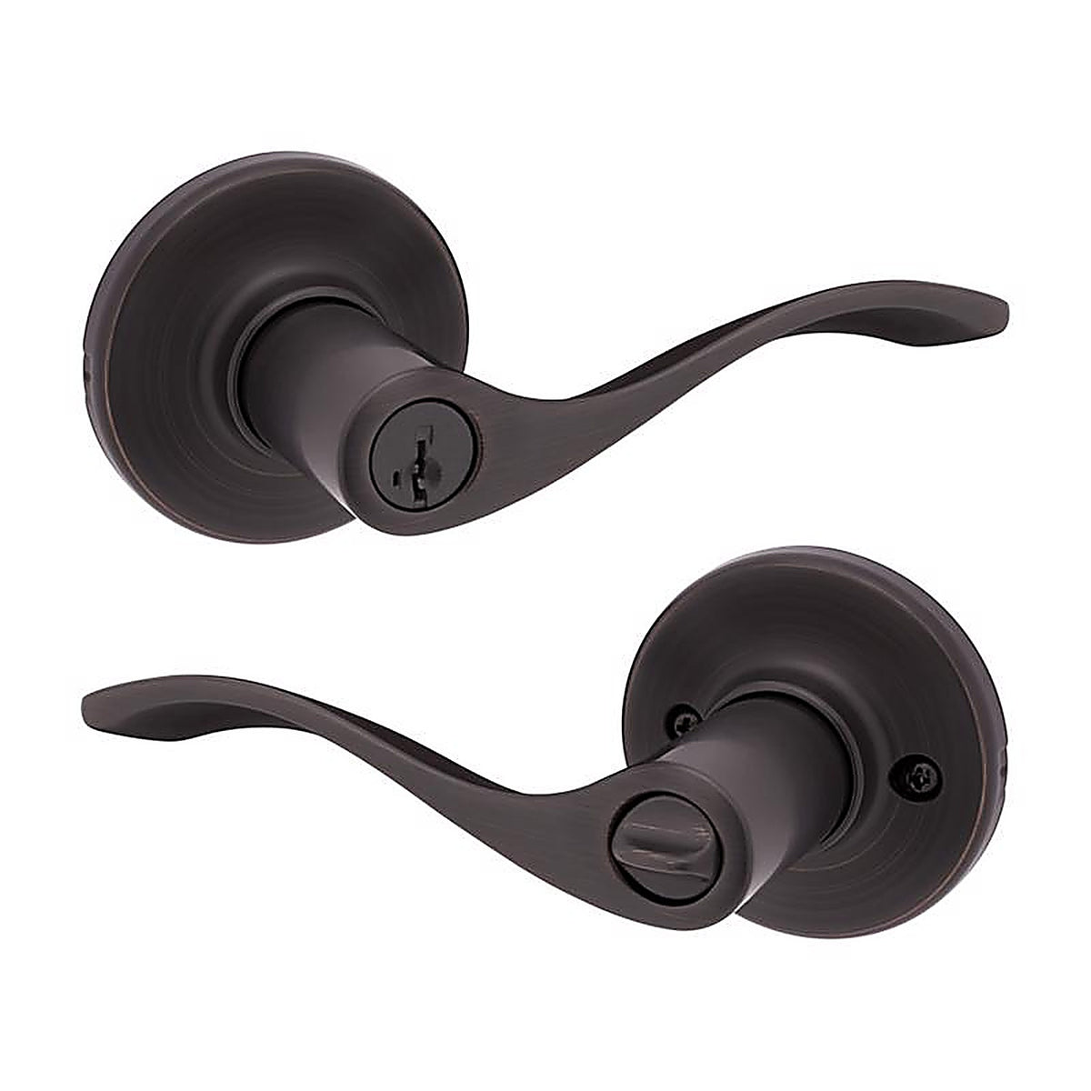 Kwikset - 94050-674 - Smartkey Security Wave Venetian Bronze Entry Door Knob Kw1 1-3/4 In.
