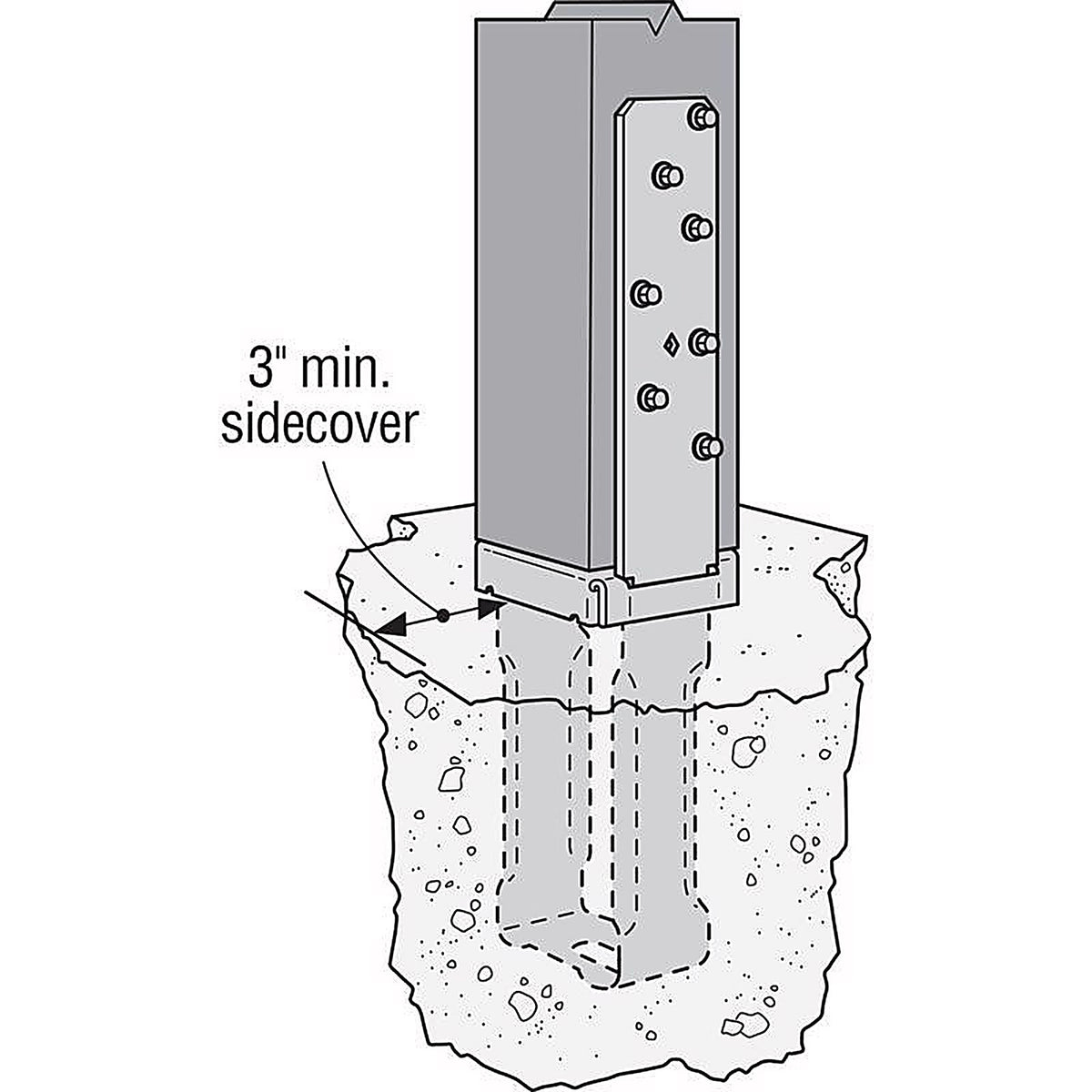 Simpson Strong-Tie - CBSQ44-SDS2HDG - 8.38 In. H X 3.56 In. W 12 Ga. Hot Dip Galvanized Column Base