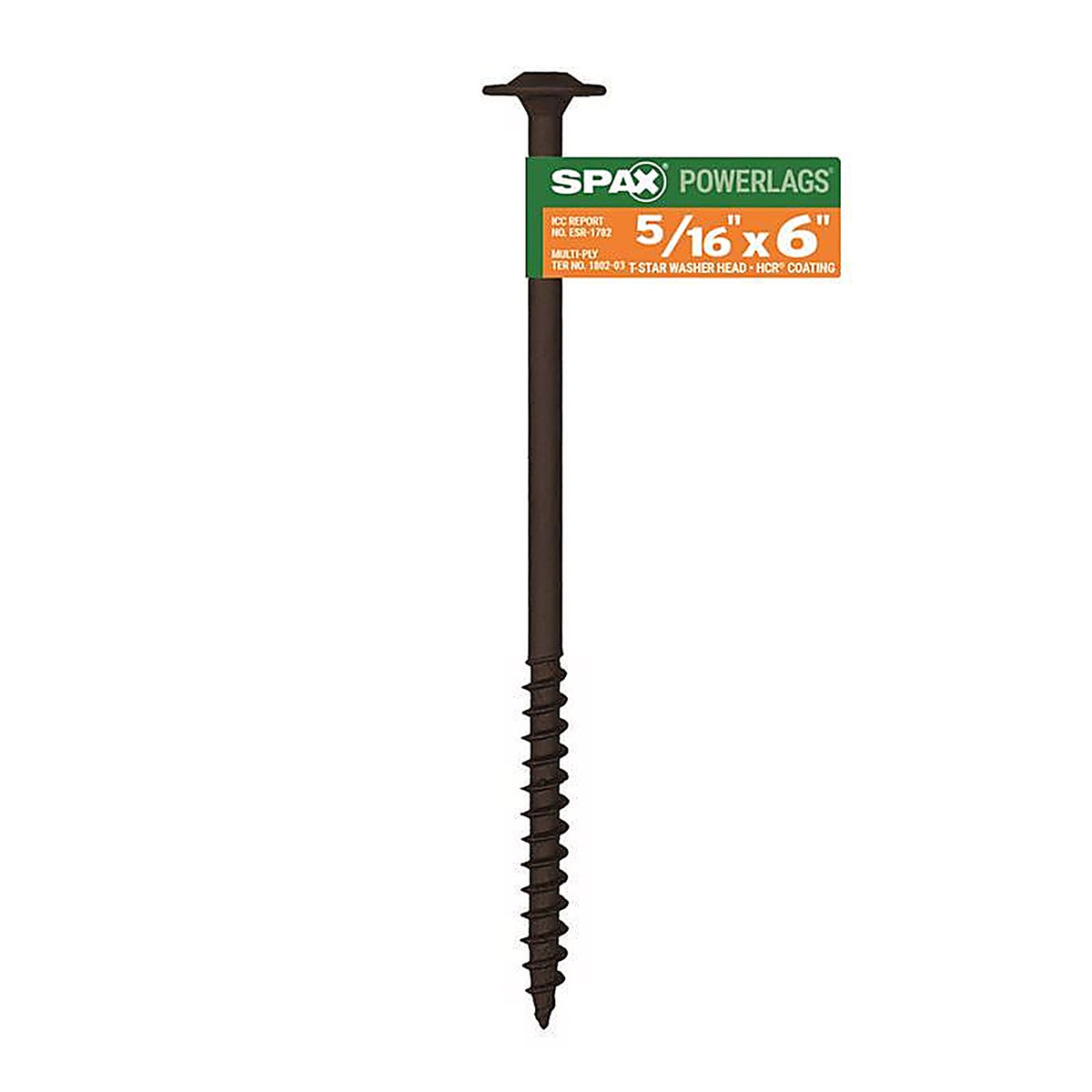 Spax - 4581820801527 - Powerlags 5/16 In. X 6 In. L Washer High Corrosion Resistant Carbon Steel Lag Screw 1 Pack