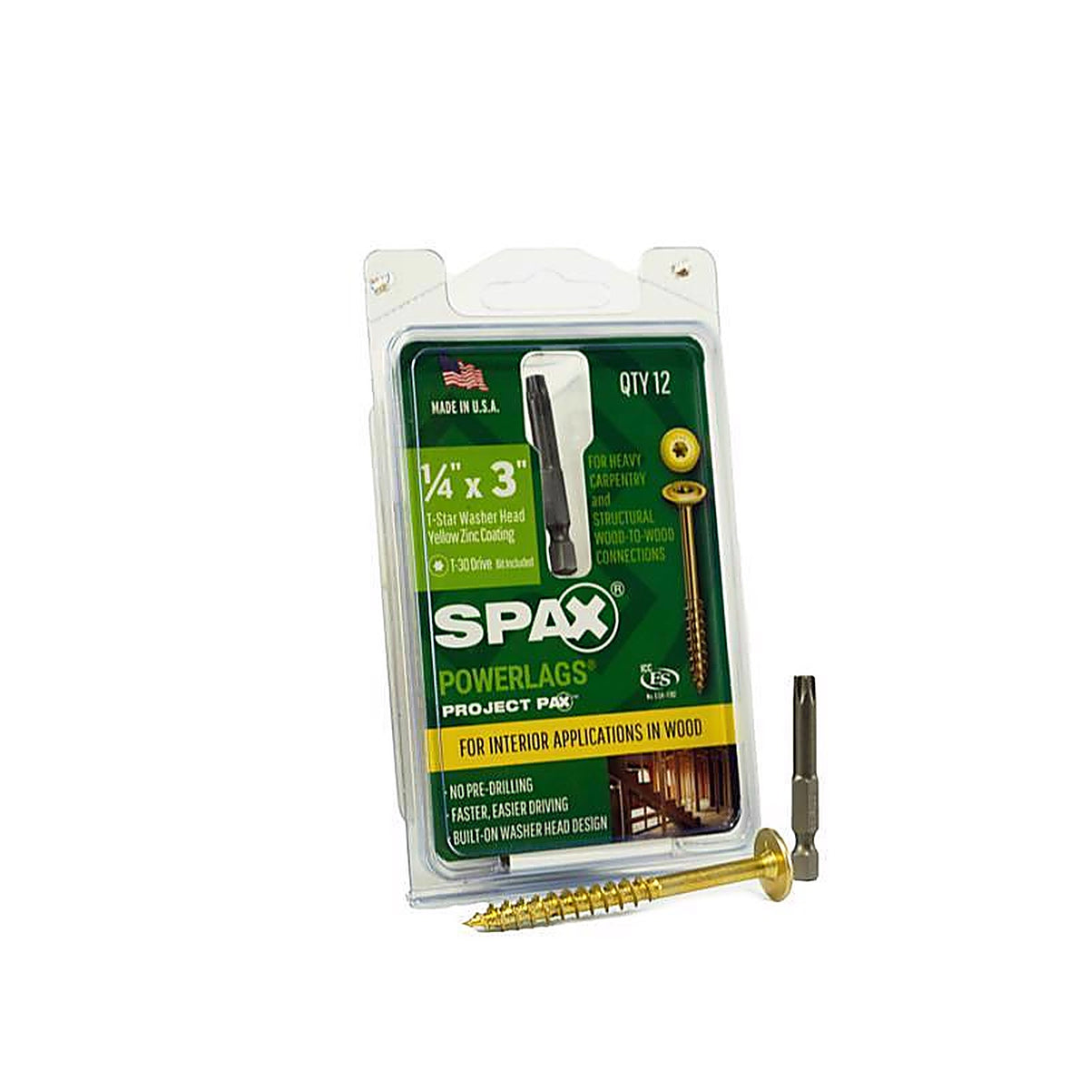 Spax - 45810207007643 - Powerlags 1/4 In. In. X 3 In. L T-30 Washer Head Serrated Construction Screws