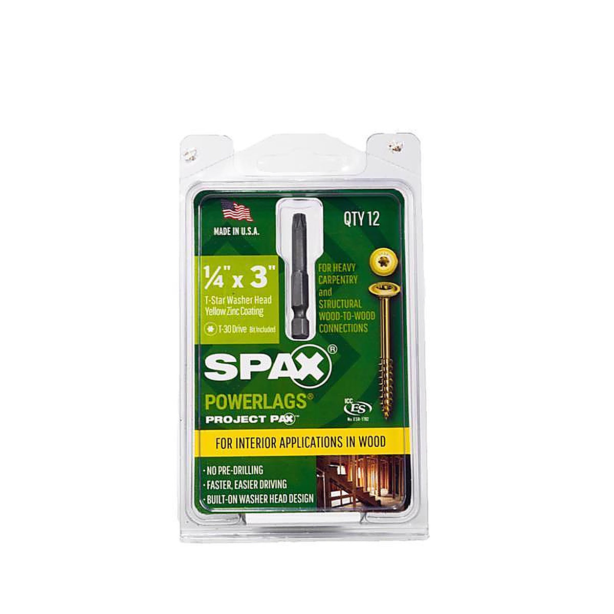 Spax - 45810207007643 - Powerlags 1/4 In. In. X 3 In. L T-30 Washer Head Serrated Construction Screws
