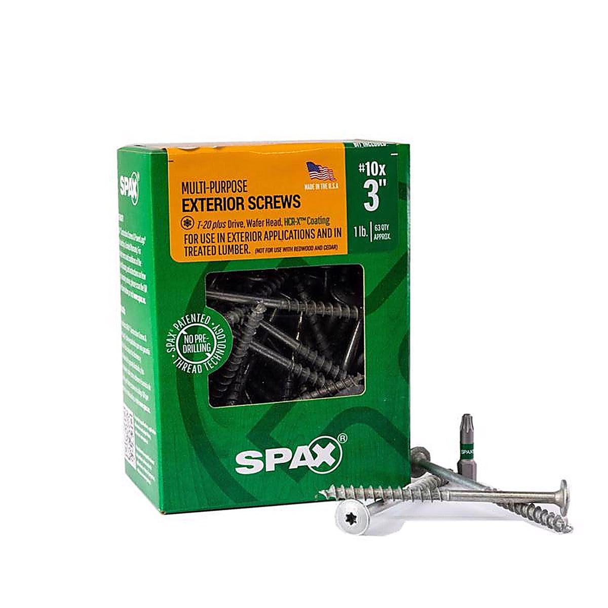 Spax - 4281670500754 - Multi-Material No. 10 In. X 3 In. L T-20+ Wafer Head Serrated Construction Screws