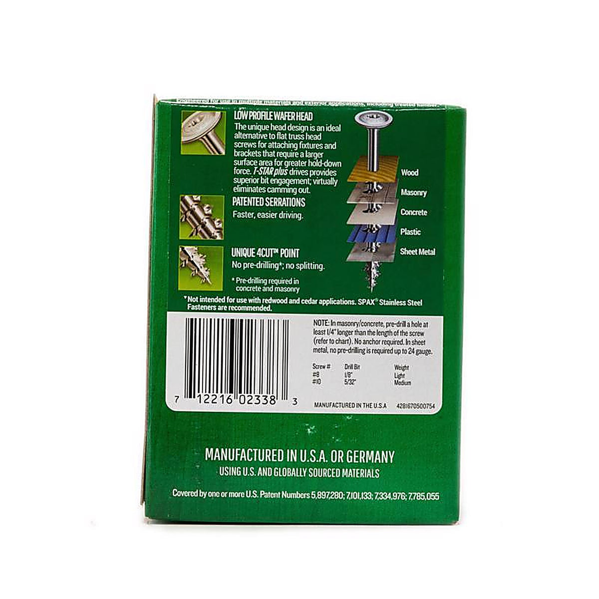 Spax - 4281670500754 - Multi-Material No. 10 In. X 3 In. L T-20+ Wafer Head Serrated Construction Screws