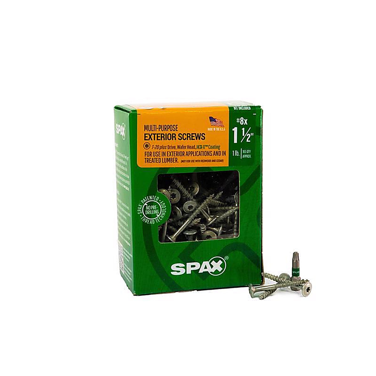 Spax - 4281670400404 - Multi-Material No. 8 In. X 1-1/2 In. L T-20+ Wafer Head Serrated Construction Screws