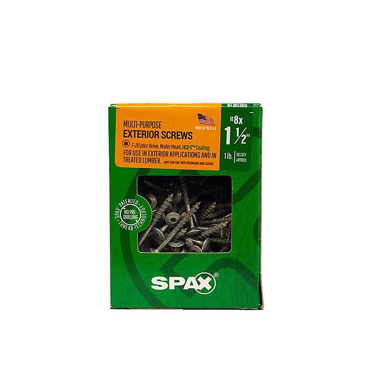 Spax - 4281670400404 - Multi-Material No. 8 In. X 1-1/2 In. L T-20+ Wafer Head Serrated Construction Screws