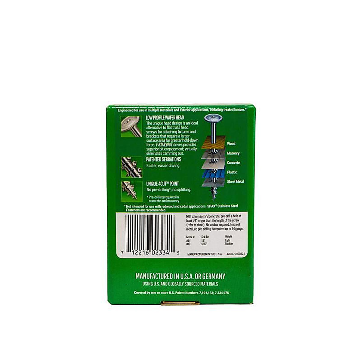 Spax - 4281670400324 - Multi-Material No. 8 In. X 1-1/4 In. L T-20+ Wafer Head Serrated Construction Screws