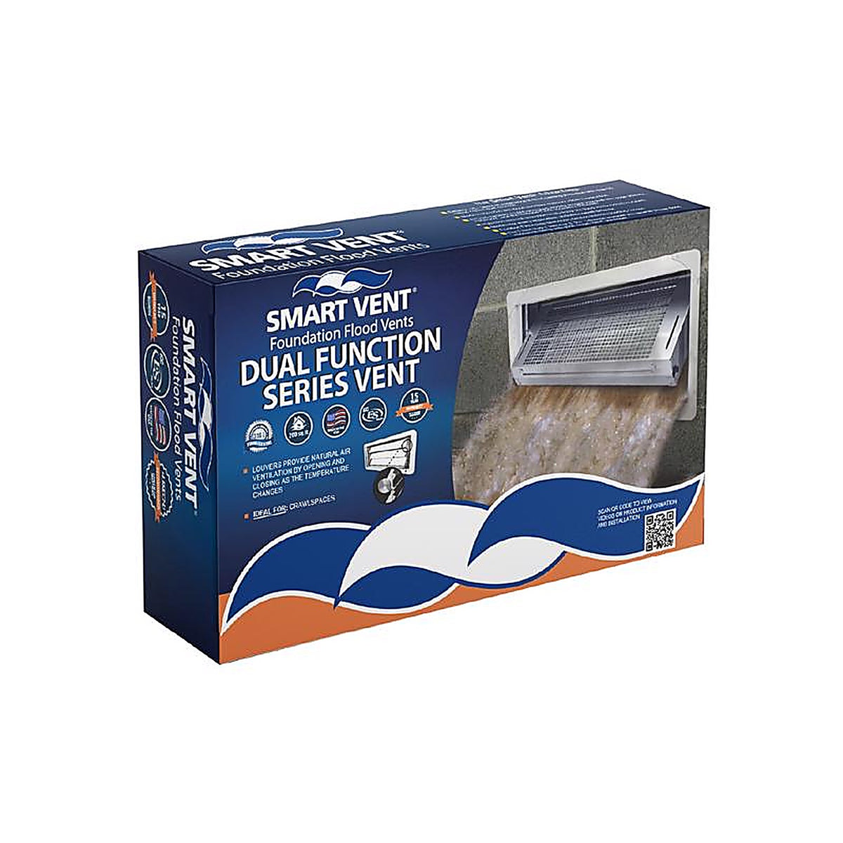 Smart Vent - 1540-510 - 8 In. H X 16 In. W Silver Stainless Steel Flood Vent