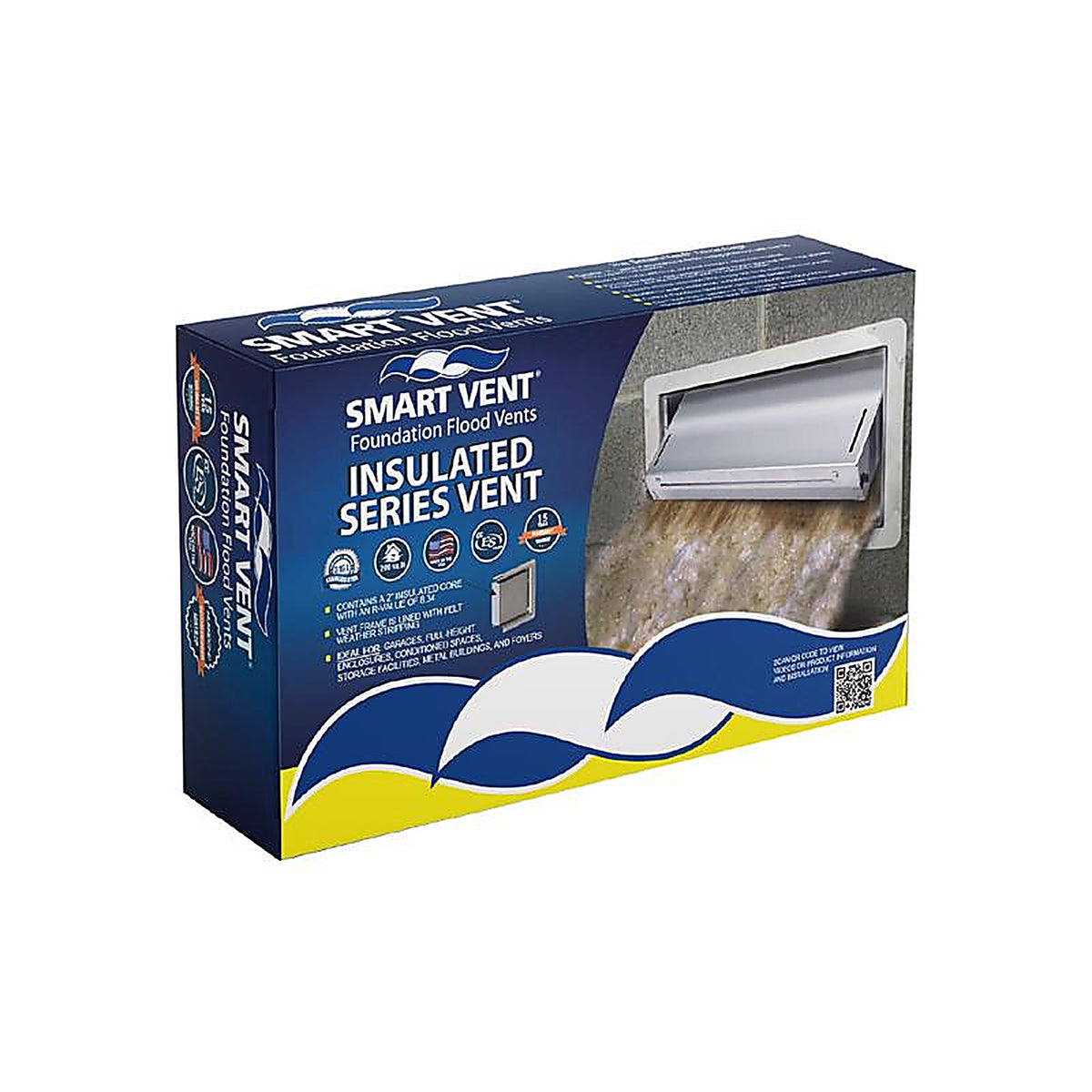 Smart Vent - 1540-520 - 8 In. H X 16 In. W Silver Stainless Steel Flood Vent