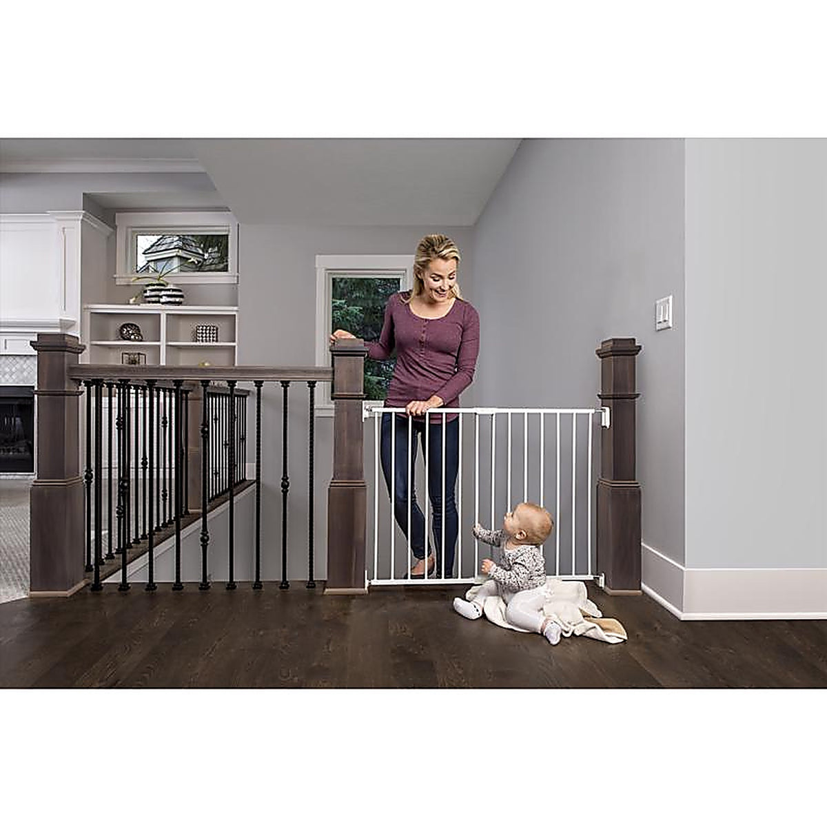 Regalo - 1250 - White 28.75 In. H X 40.5 In. W Metal Stairway Gate