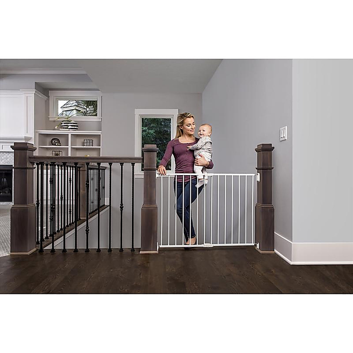 Regalo - 1250 - White 28.75 In. H X 40.5 In. W Metal Stairway Gate