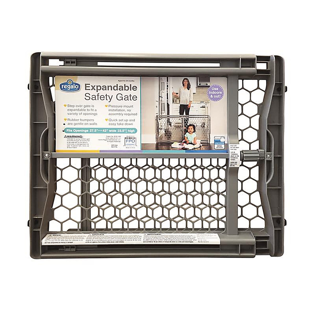 Regalo - 0722 - Gray 23 In. H X 42 In. W Plastic Expand Gate