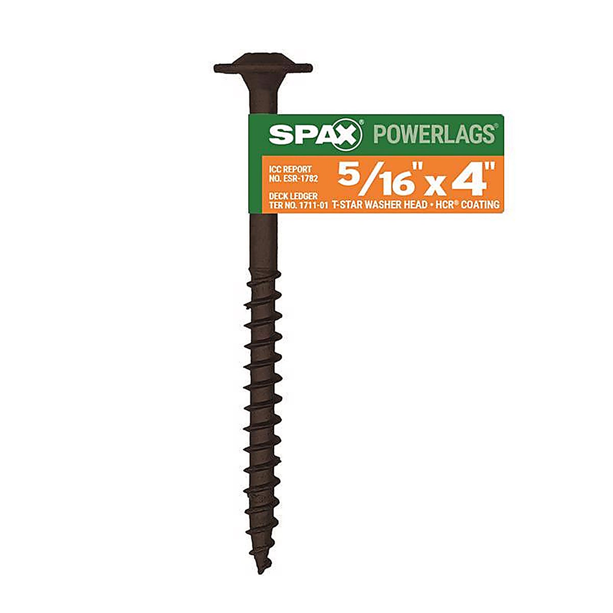 Spax - 4581820801007 - Powerlags 5/16 In. X 4 In. L Washer High Corrosion Resistant Carbon Steel Lag Screw 1 Pack