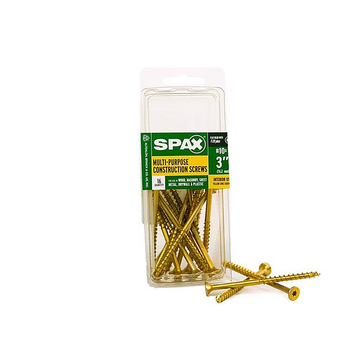 Spax - 4191020500752 - Multi-Material No. 10 In. X 3 In. L T-20+ Flat Head Serrated Construction Screws