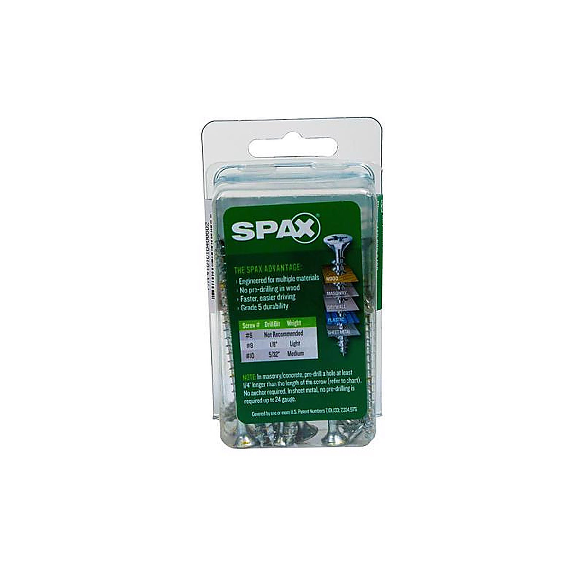 Spax - 4101010400602 - Multi-Material No. 8 In. X 2-1/2 In. L Phillips/Square Flat Head Serrated Construction Screws