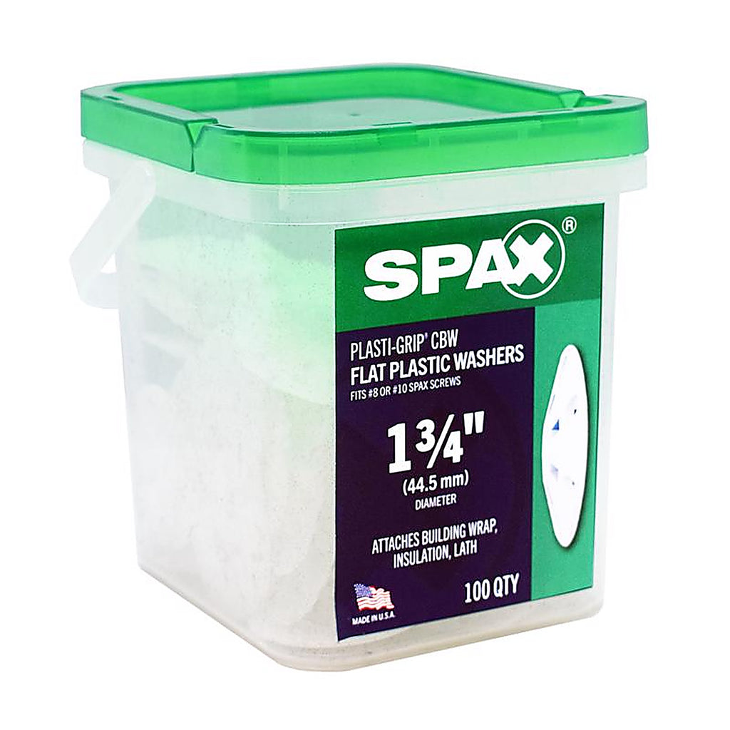 Spax - 5019600517508 - Plasti-Grip Polypropylene 1-3/4 In. Flat Washer 100 Pack