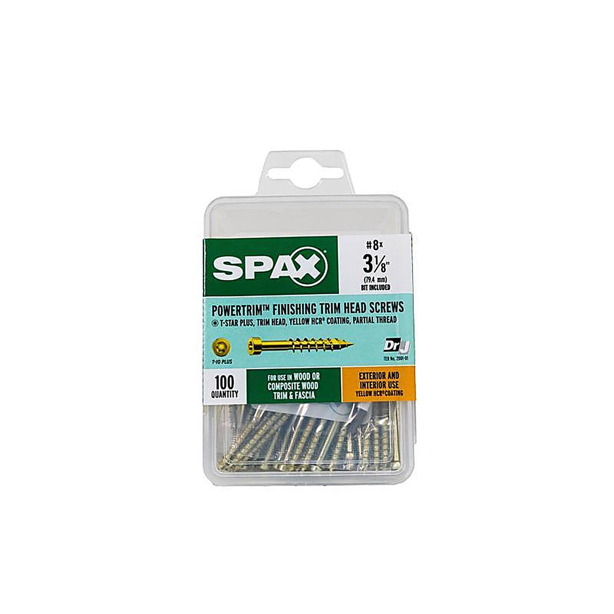 Spax - 42318704003168 - Powertrim No. 8 In. X 3-1/8 In. L Star Round Head Serrated Trim Screws