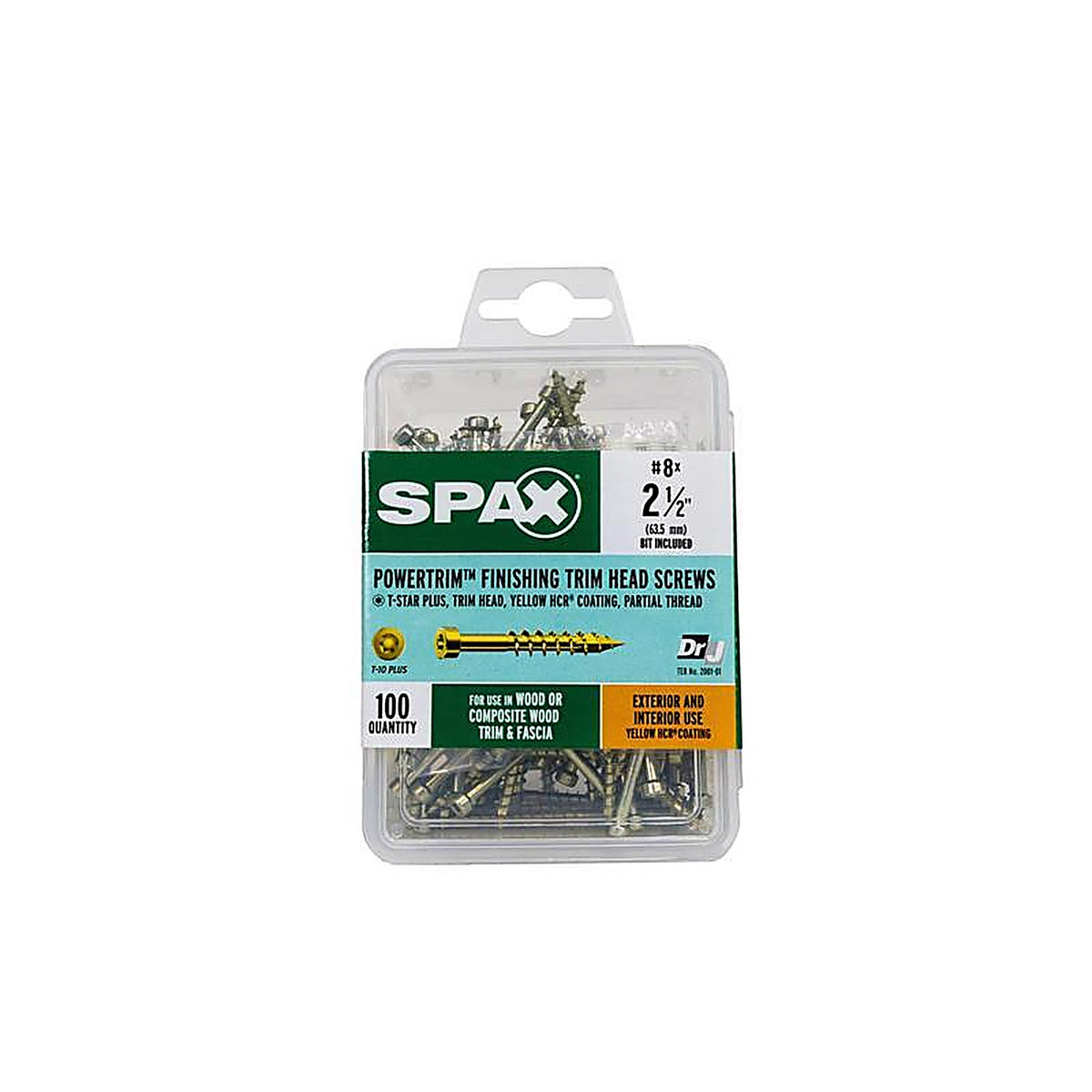Spax - 42318704006068 - Powertrim No. 8 In. X 2-1/2 In. L Star Round Head Serrated Trim Screws