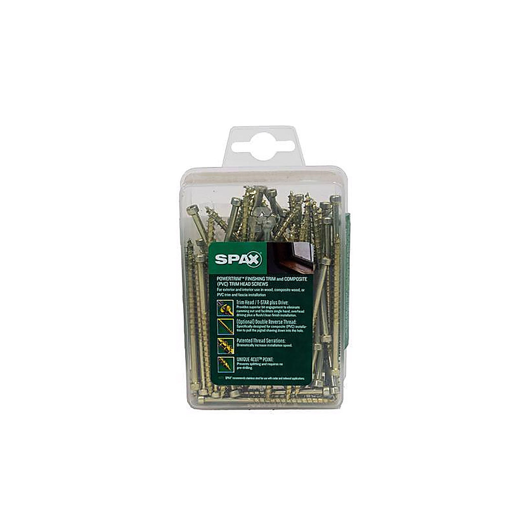 Spax - 42318704006068 - Powertrim No. 8 In. X 2-1/2 In. L Star Round Head Serrated Trim Screws