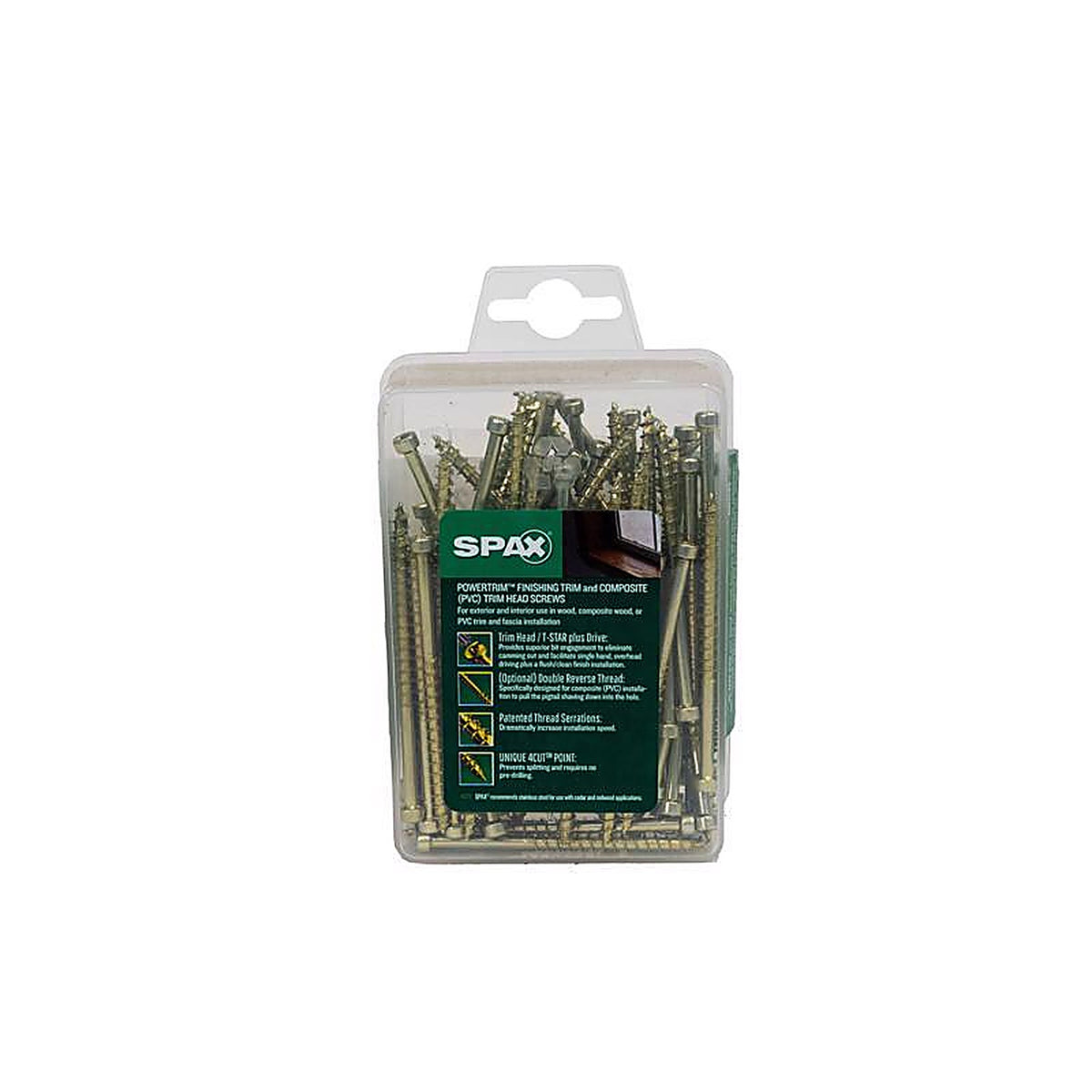 Spax - 42318704006068 - Powertrim No. 8 In. X 2-1/2 In. L Star Round Head Serrated Trim Screws