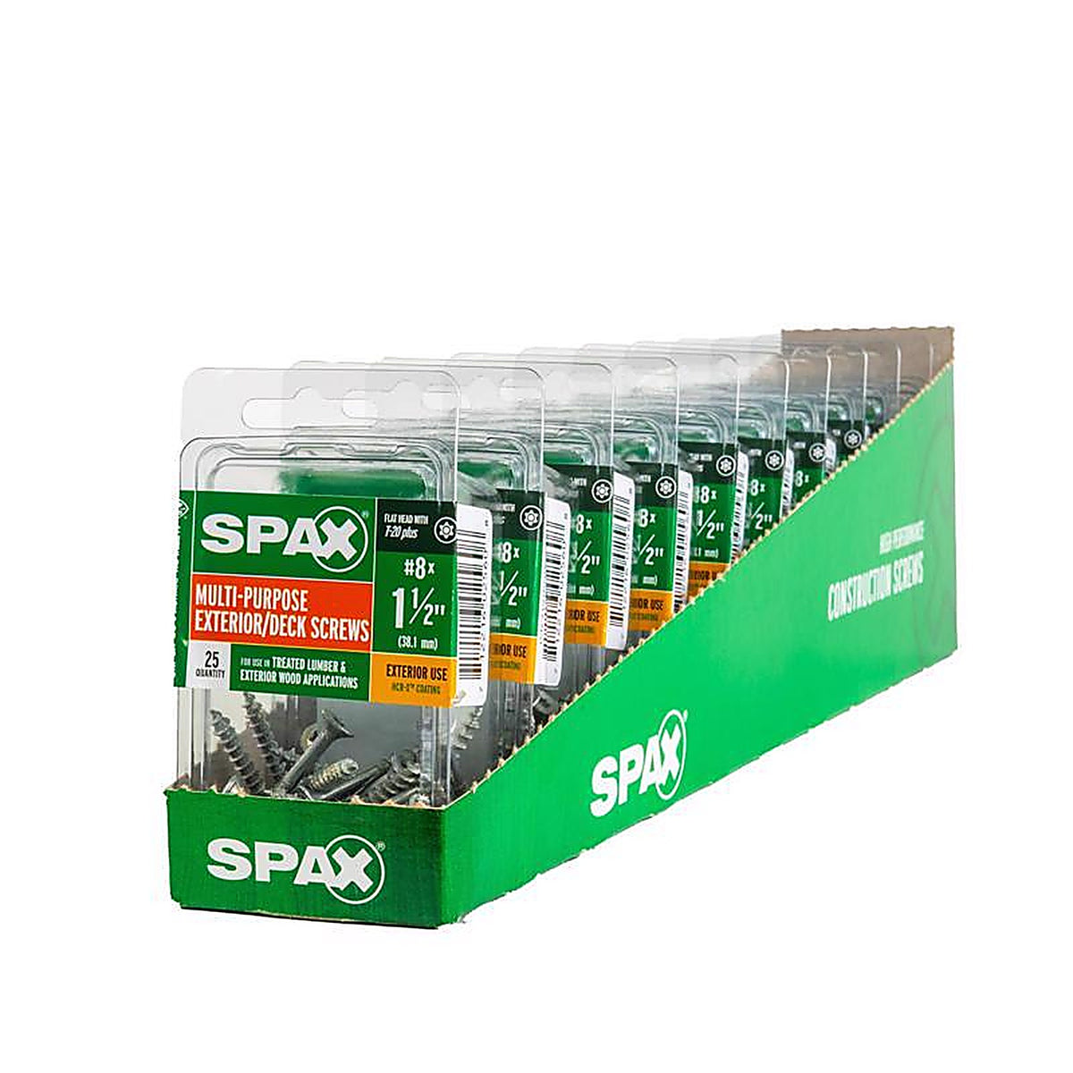 Spax - 4191670400402 - No. 8 In. X 1-1/2 In. L Gray Star Flat Head Deck Screws 25 Pack