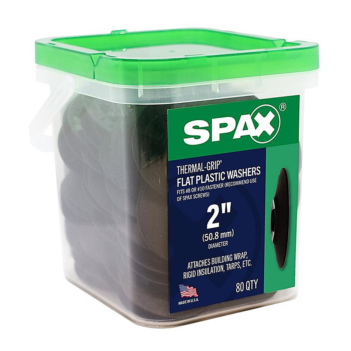 Spax - 5019677420008 - Thermal-Grip Plastic 2 In. Flat Washer 80 Pack
