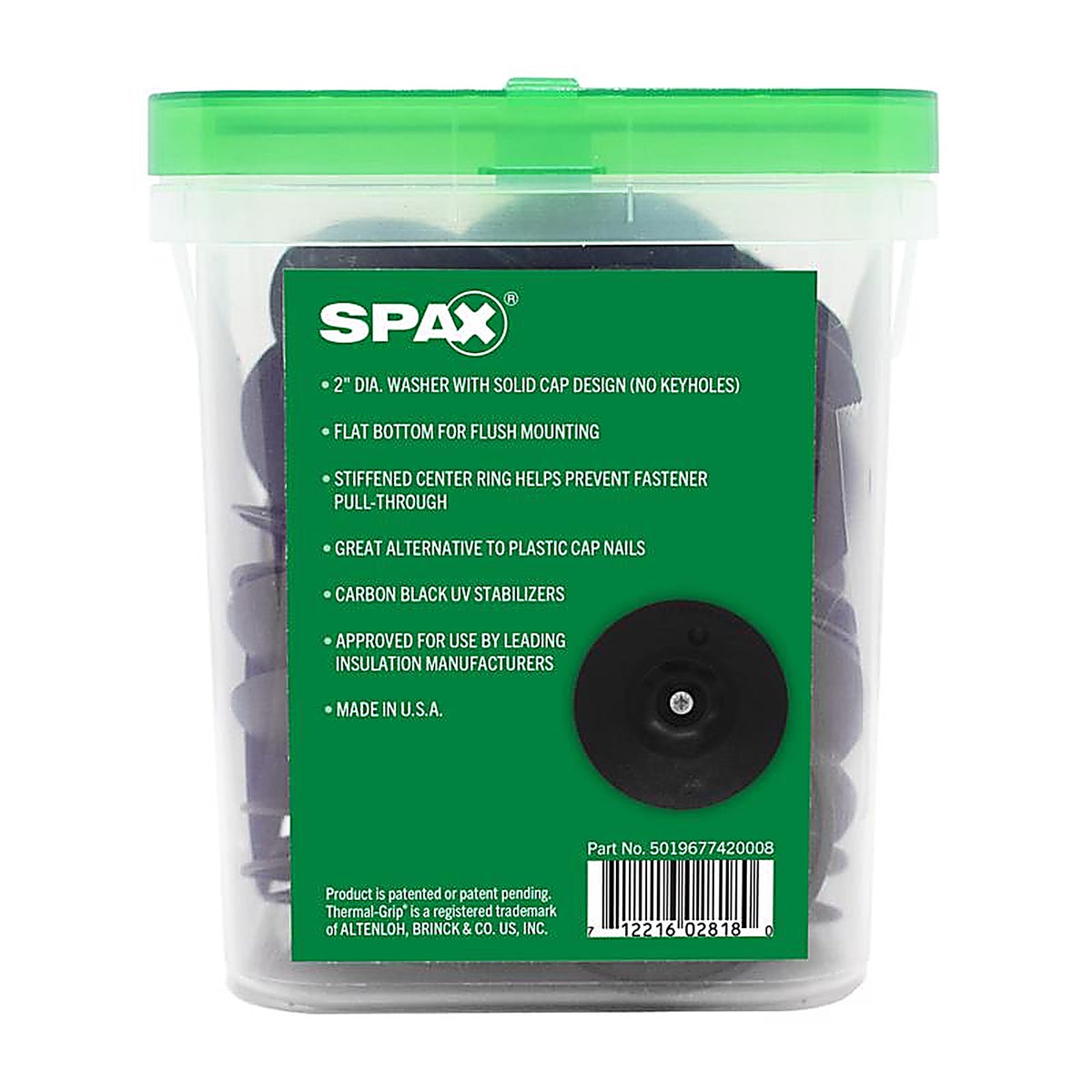 Spax - 5019677420008 - Thermal-Grip Plastic 2 In. Flat Washer 80 Pack