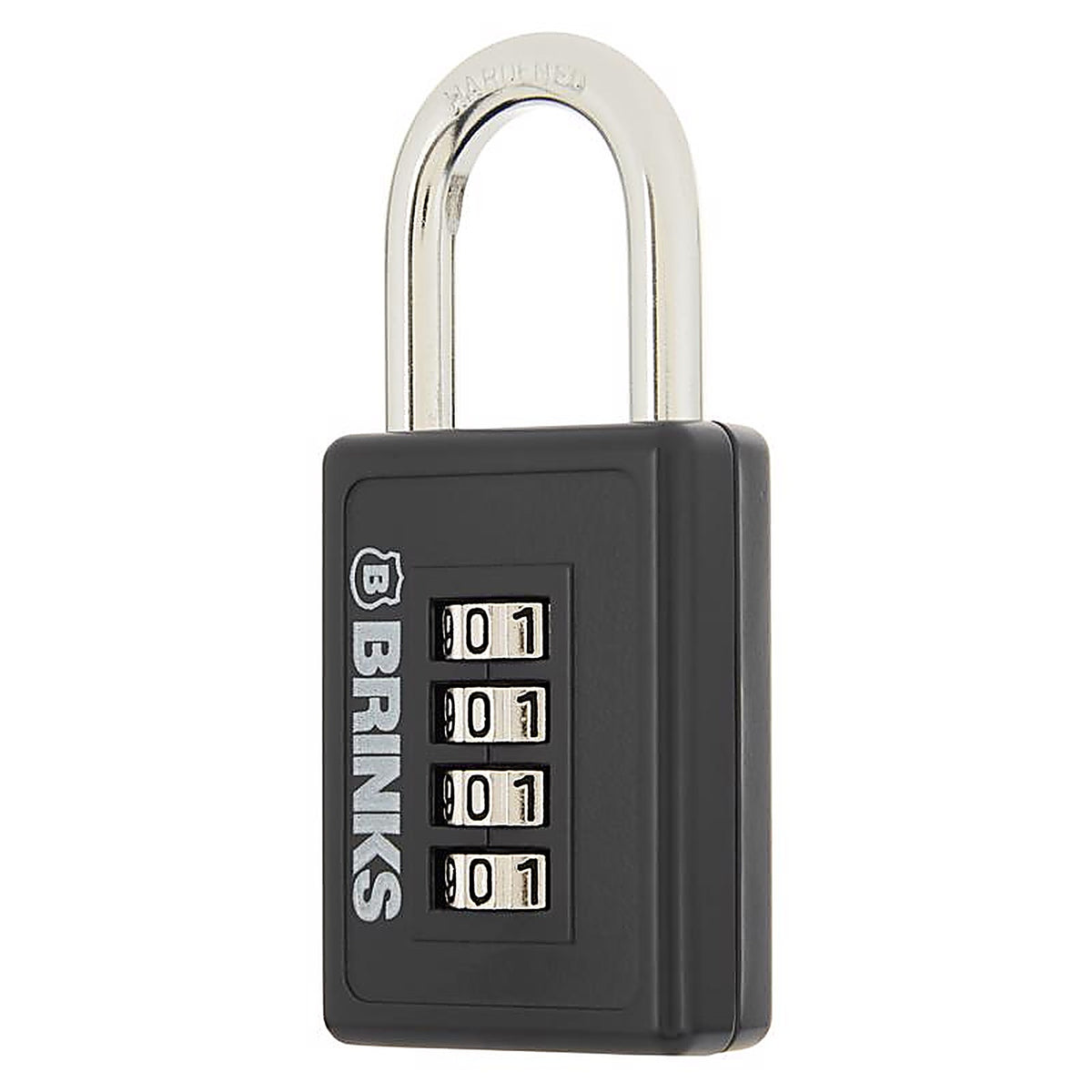 Brinks - 175-50054 - 3.25 In. W X 1.574 In. L Die-Cast Zinc 4-Dial Combination Padlock