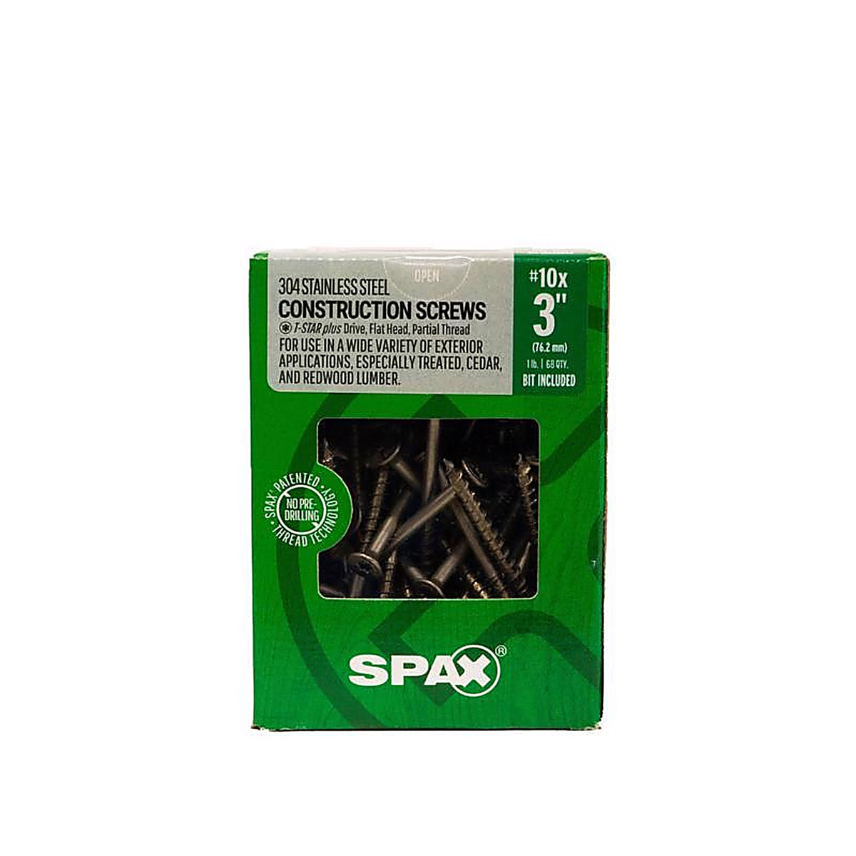 Spax - 4197000500754 - Multi-Material No. 10 Label X 3 In. L Star Flat Head Serrated Construction Screws
