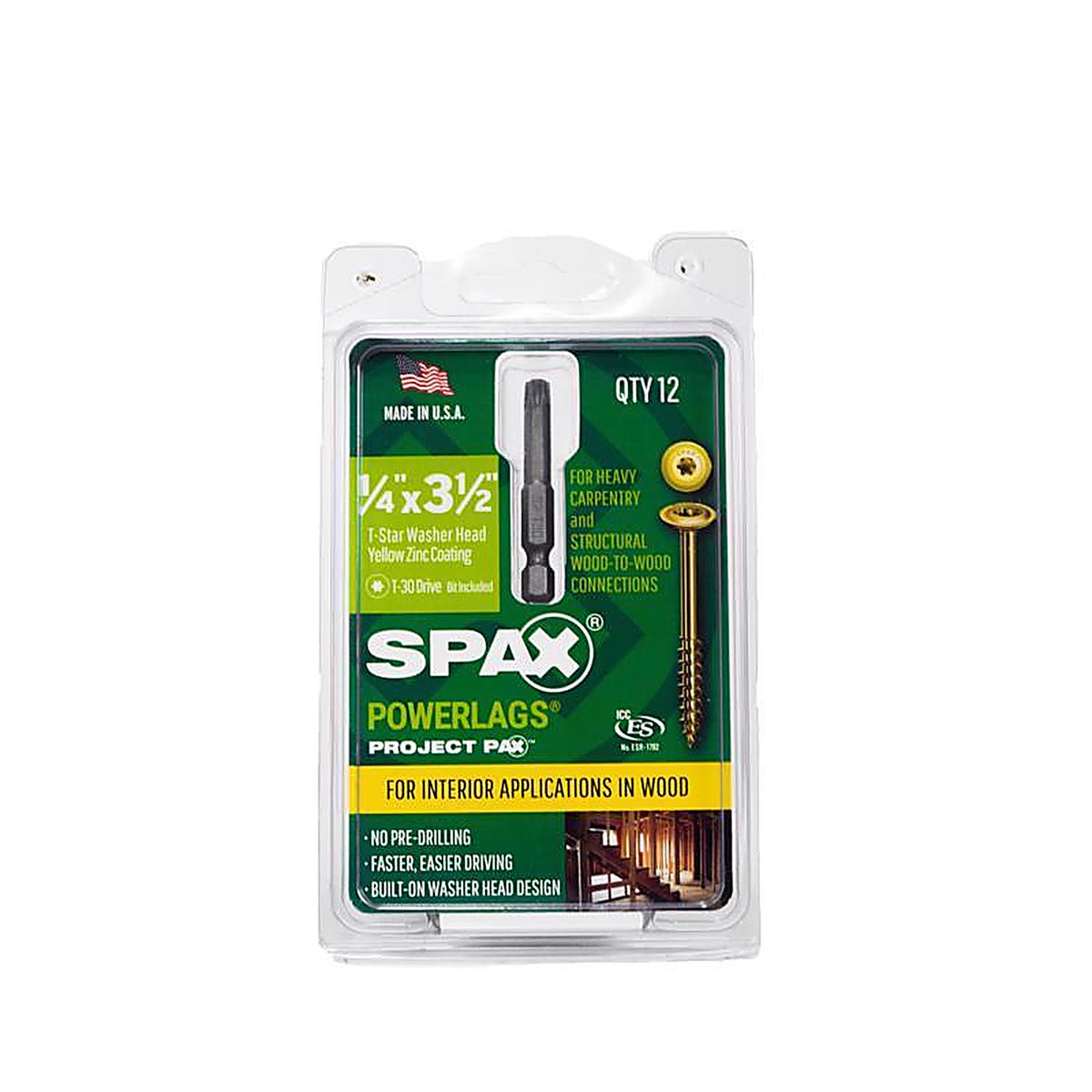 Spax - 45810207009043 - Powerlags 1/4 In. In. X 3-1/2 In. L Star Washer Head Serrated Structural Screws