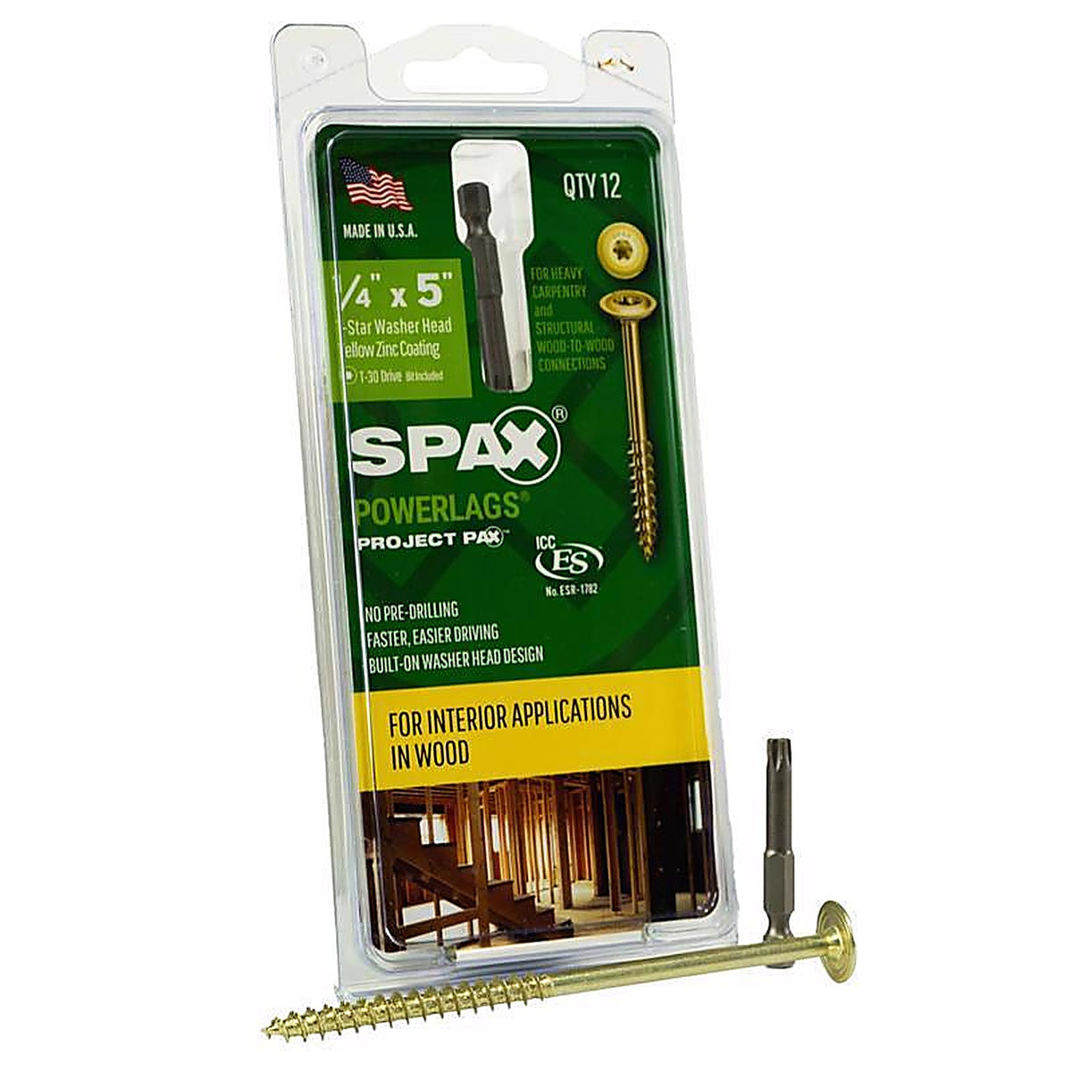 Spax - 45810207012743 - Powerlags 1/4 In. In. X 5 In. L Star Washer Head Serrated Structural Screws